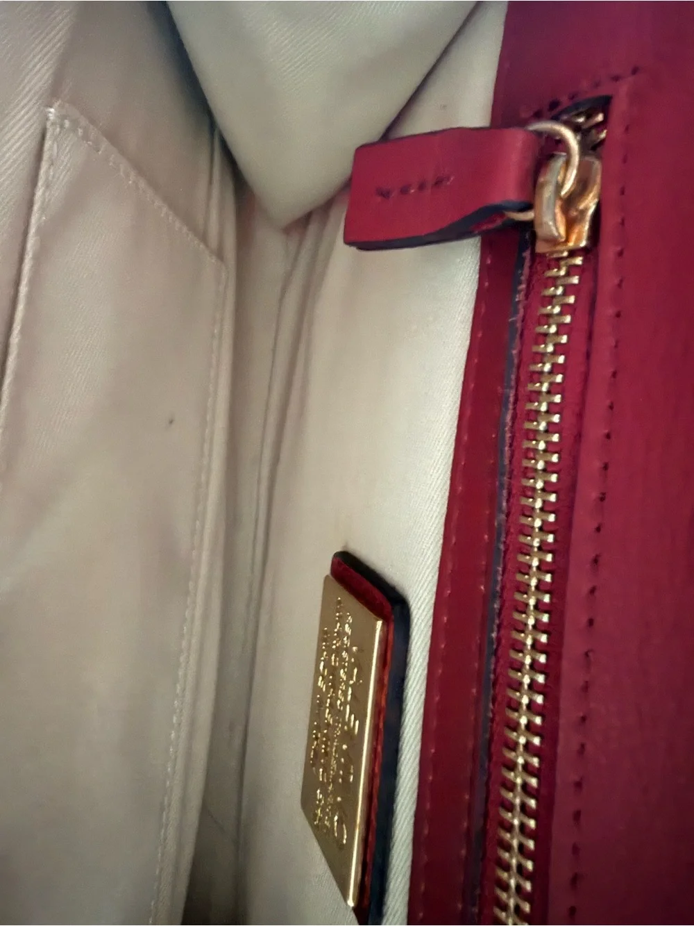 Valentino Burgundy Leather Wristlet Clutch with Tassel